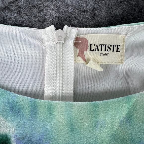 Reformation L’Atiste‎ by Amy Watercolor Cut-out Mini Dress Size L - Picture 4 of 7